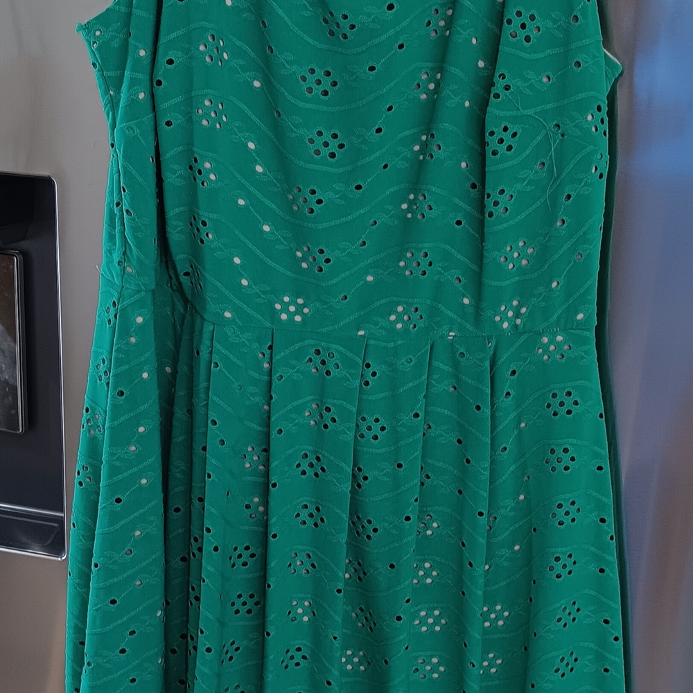 Enfocus Studio Green Eyelet Midi Dress